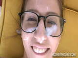 April O'neil sucks and fucks with glasses