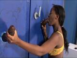 Gloryhole for a hungry black girl